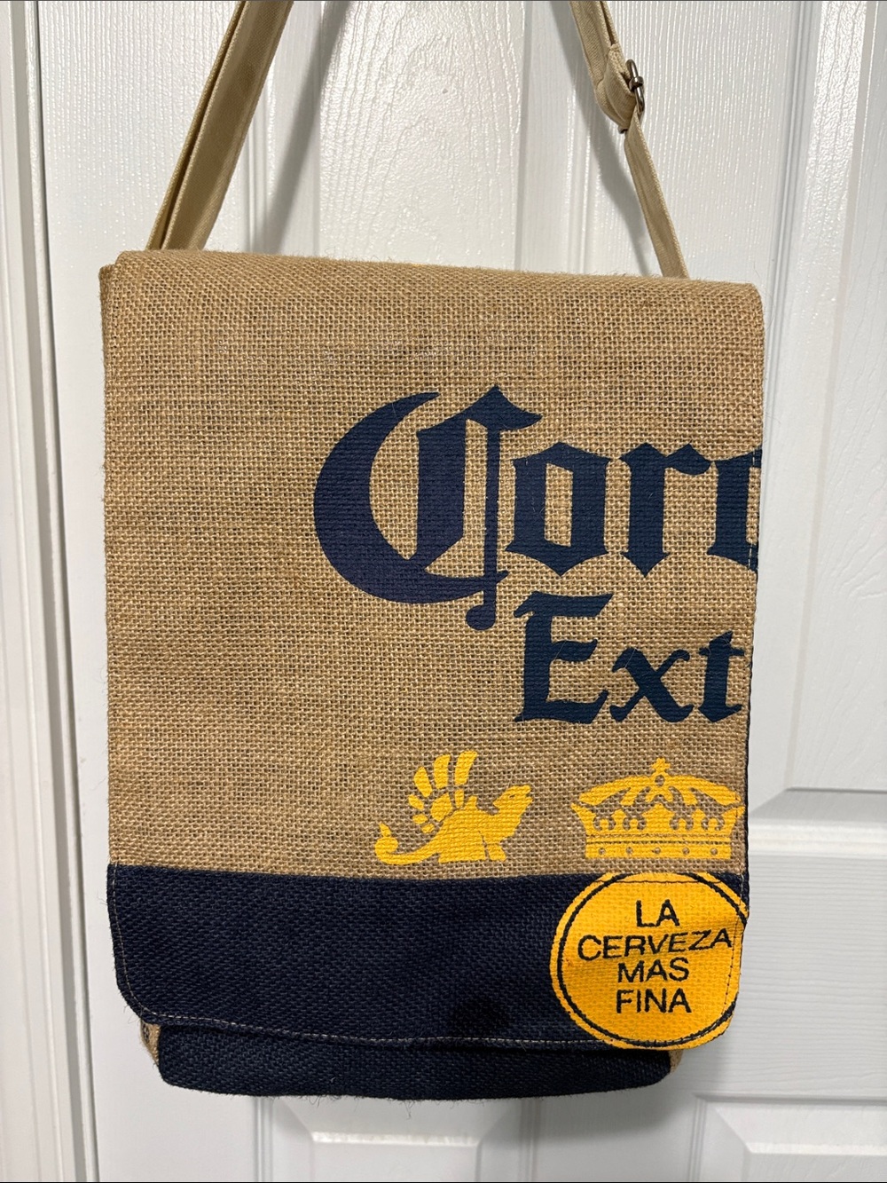 Corona Burlap Cooler Bag